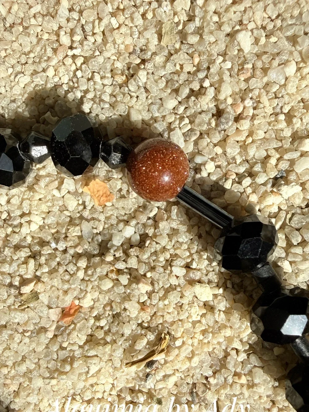 HIGH SUMMER + Black Faceted & Textured Beaded Necklace onyx
